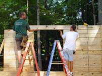 Wall being framed.