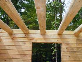 Exposed ceiling joists for 2 story models.